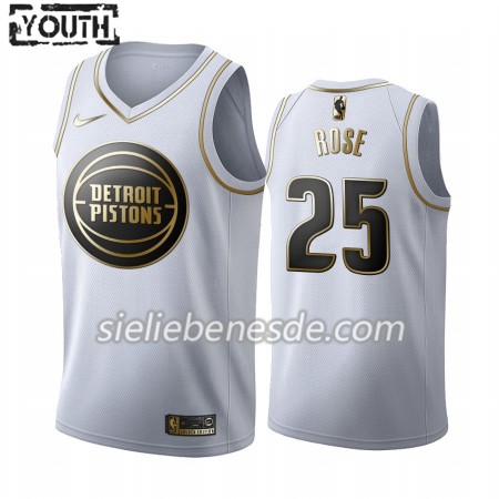 Kinder NBA Detroit Pistons Trikot Derrick Rose 25 Nike 2019-2020 Weiß Golden Edition Swingman